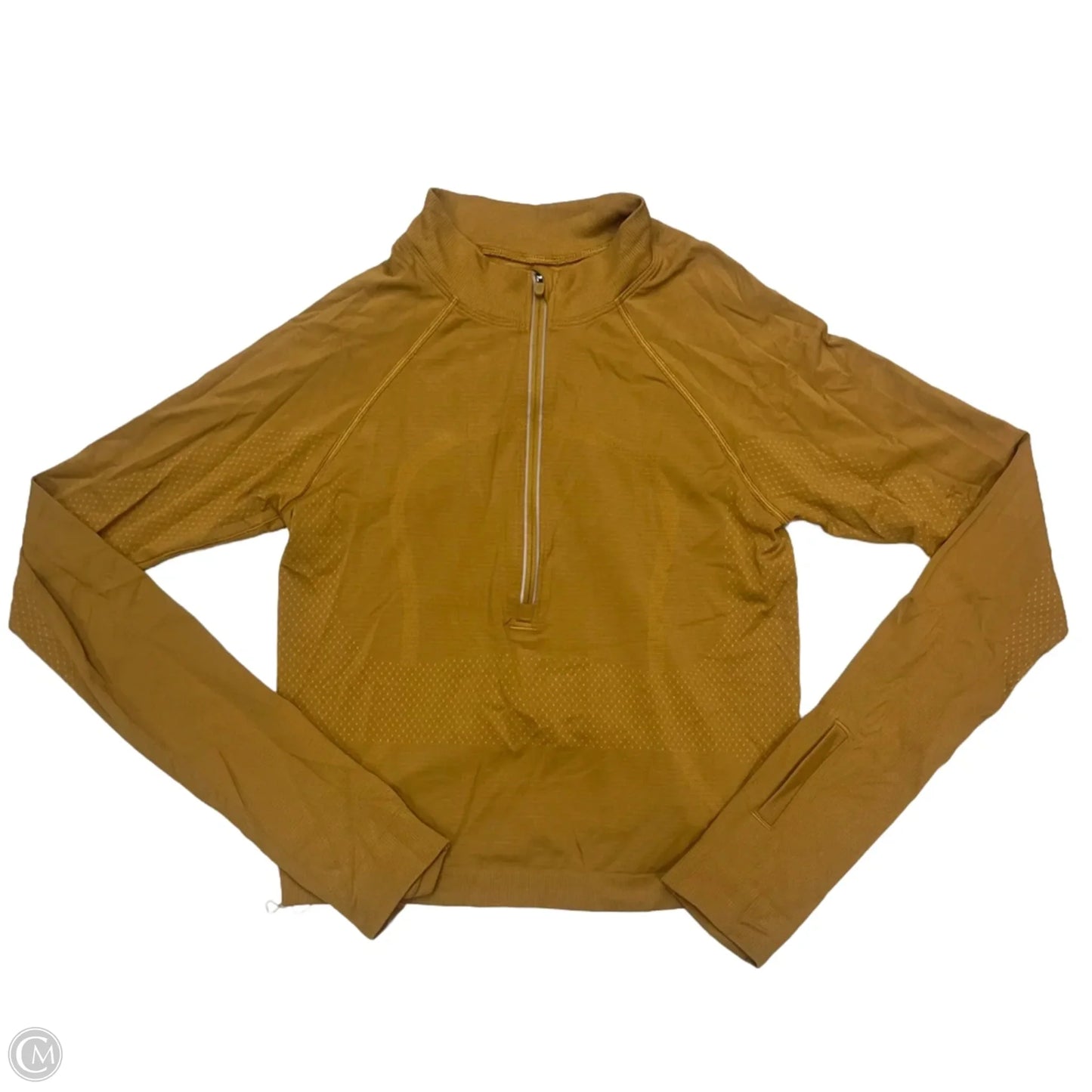Athletic Top Long Sleeve Collar By Lululemon In Yellow, Size: S