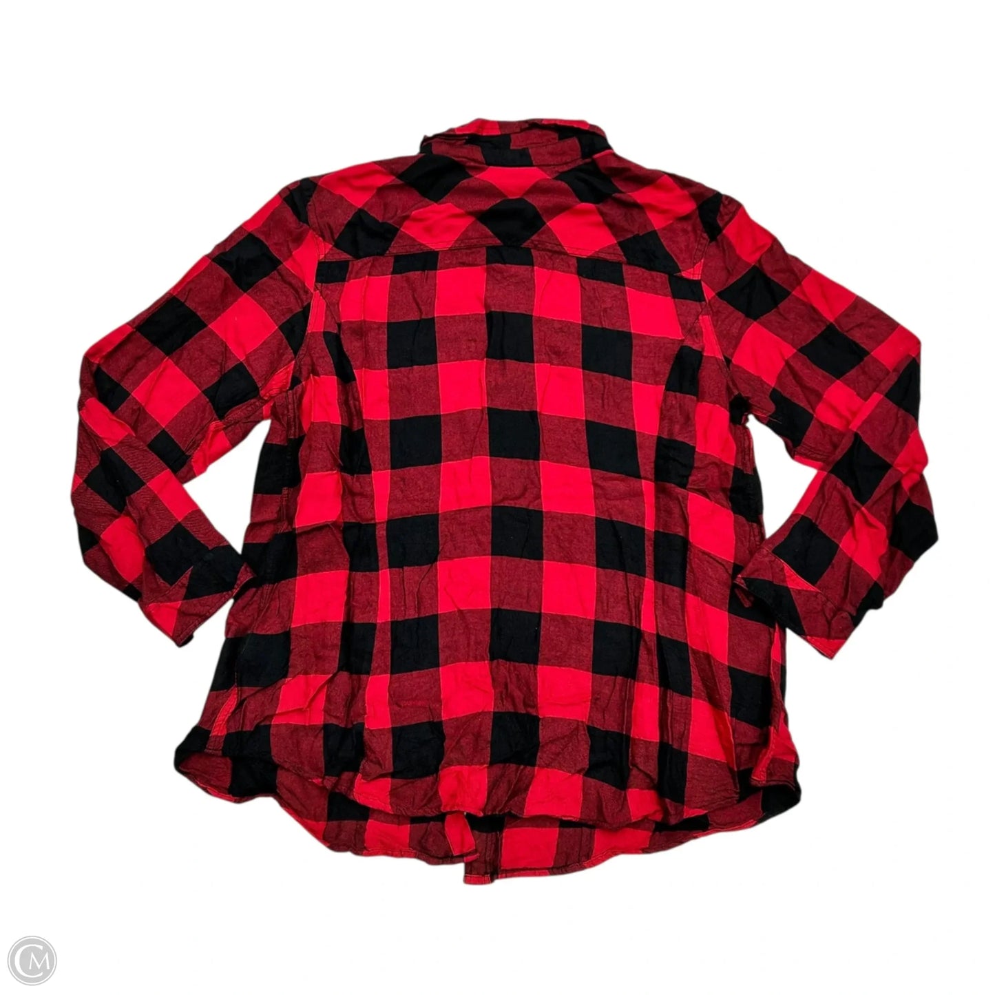 Top Long Sleeve By Torrid In Plaid Pattern, Size: 2x