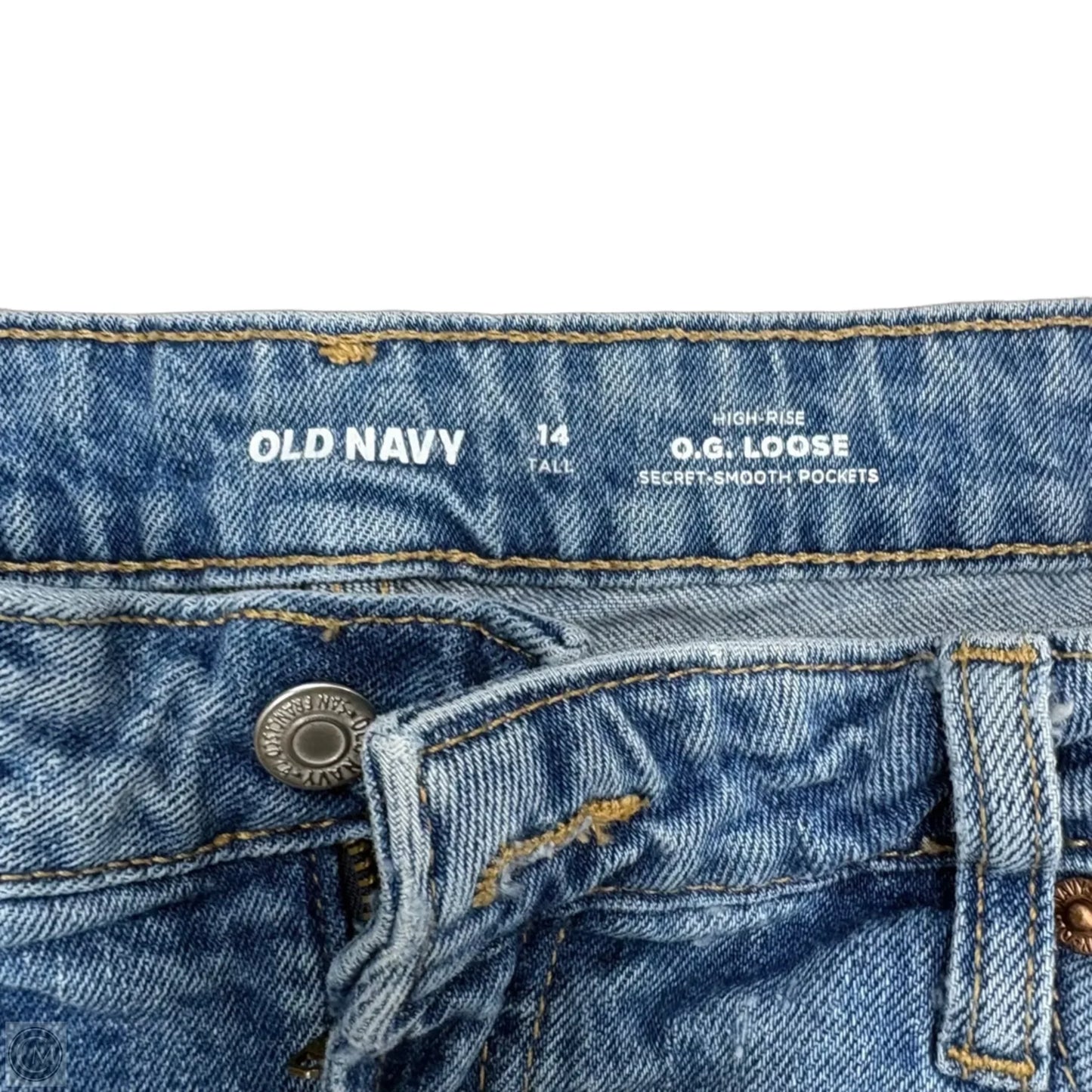 Jeans Boyfriend By Old Navy In Blue Denim, Size: 14l