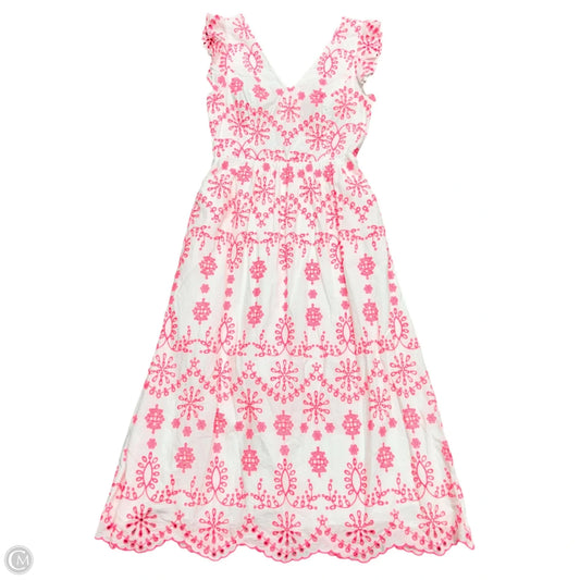 Dress Designer By Lilly Pulitzer In Pink & White, Size: M