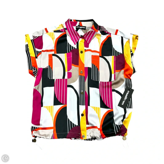 Top Short Sleeve Designer By Karl Lagerfeld In Multi-colored, Size: M
