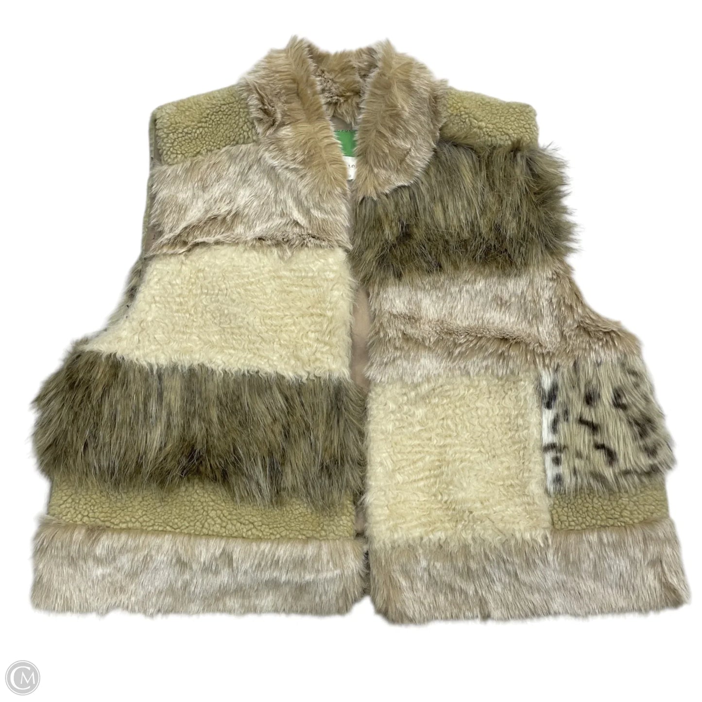 Vest Faux Fur & Sherpa By Anthropologie In Tan, Size: L