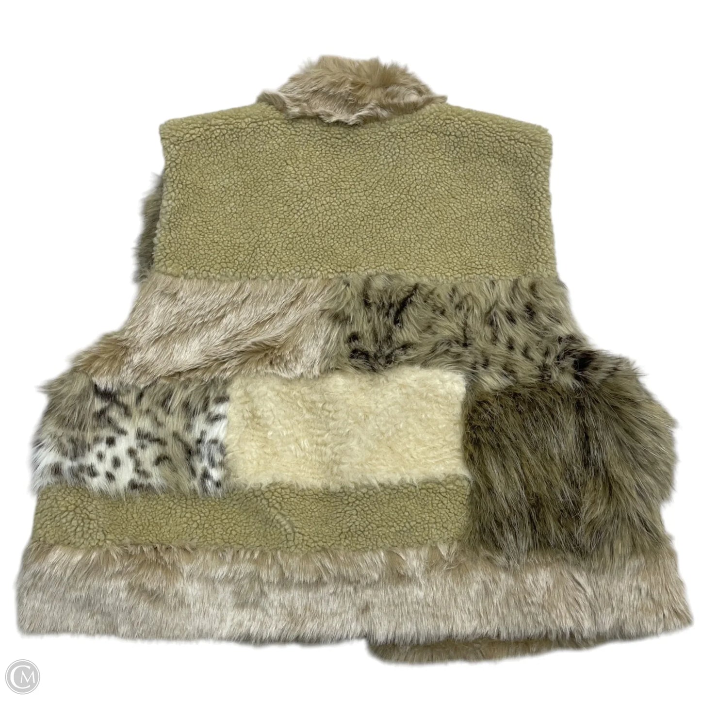 Vest Faux Fur & Sherpa By Anthropologie In Tan, Size: L