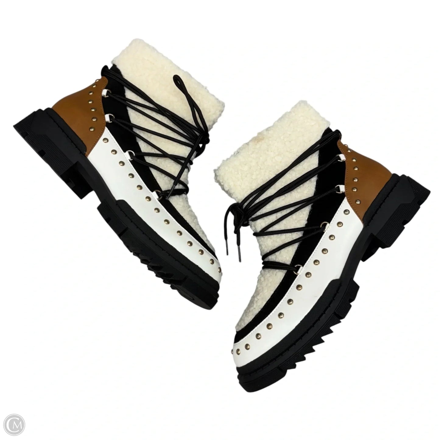 Boots Combat By Just Fab In Cream & Tan, Size: 9