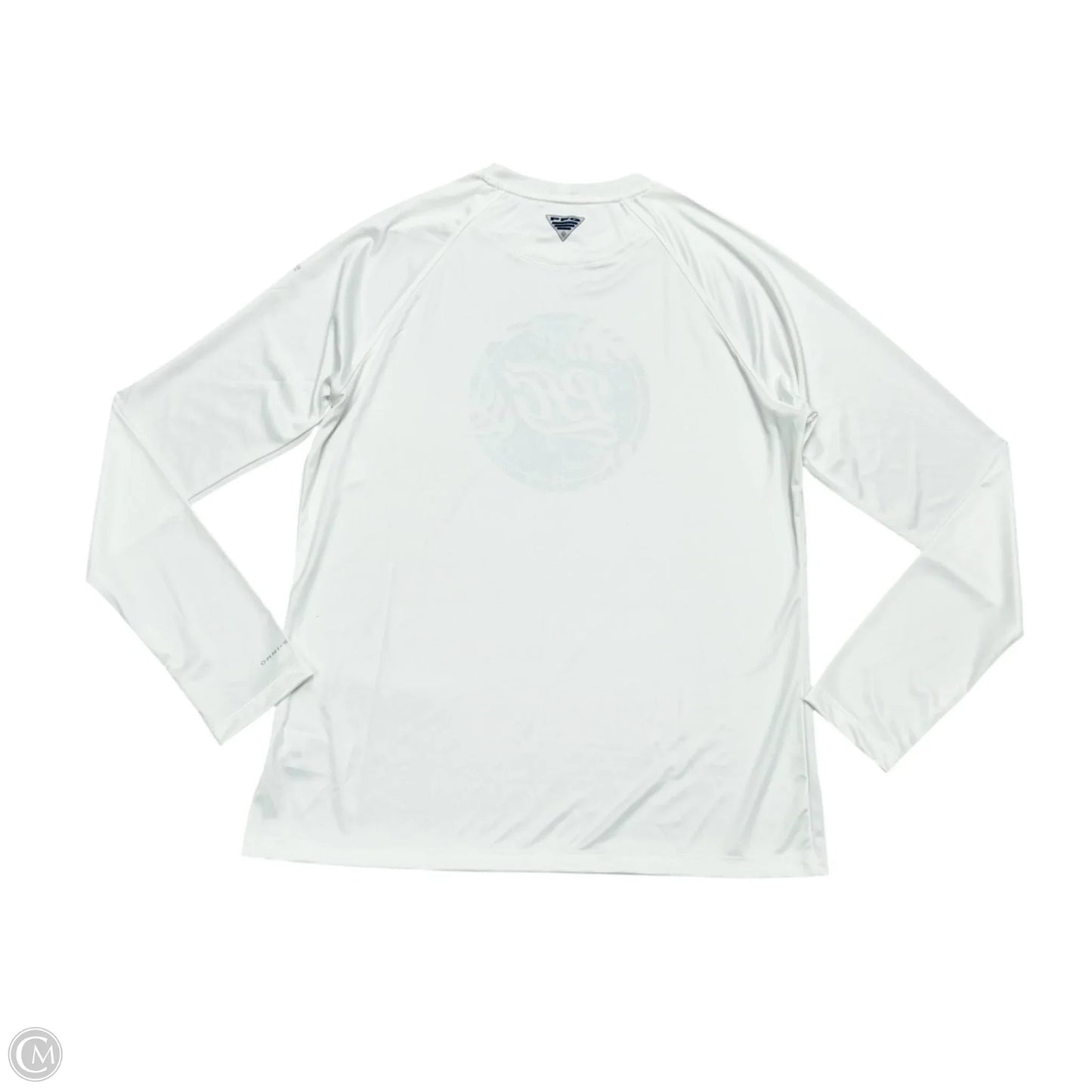 Athletic Top Long Sleeve Crewneck By Columbia In Blue & White, Size: L