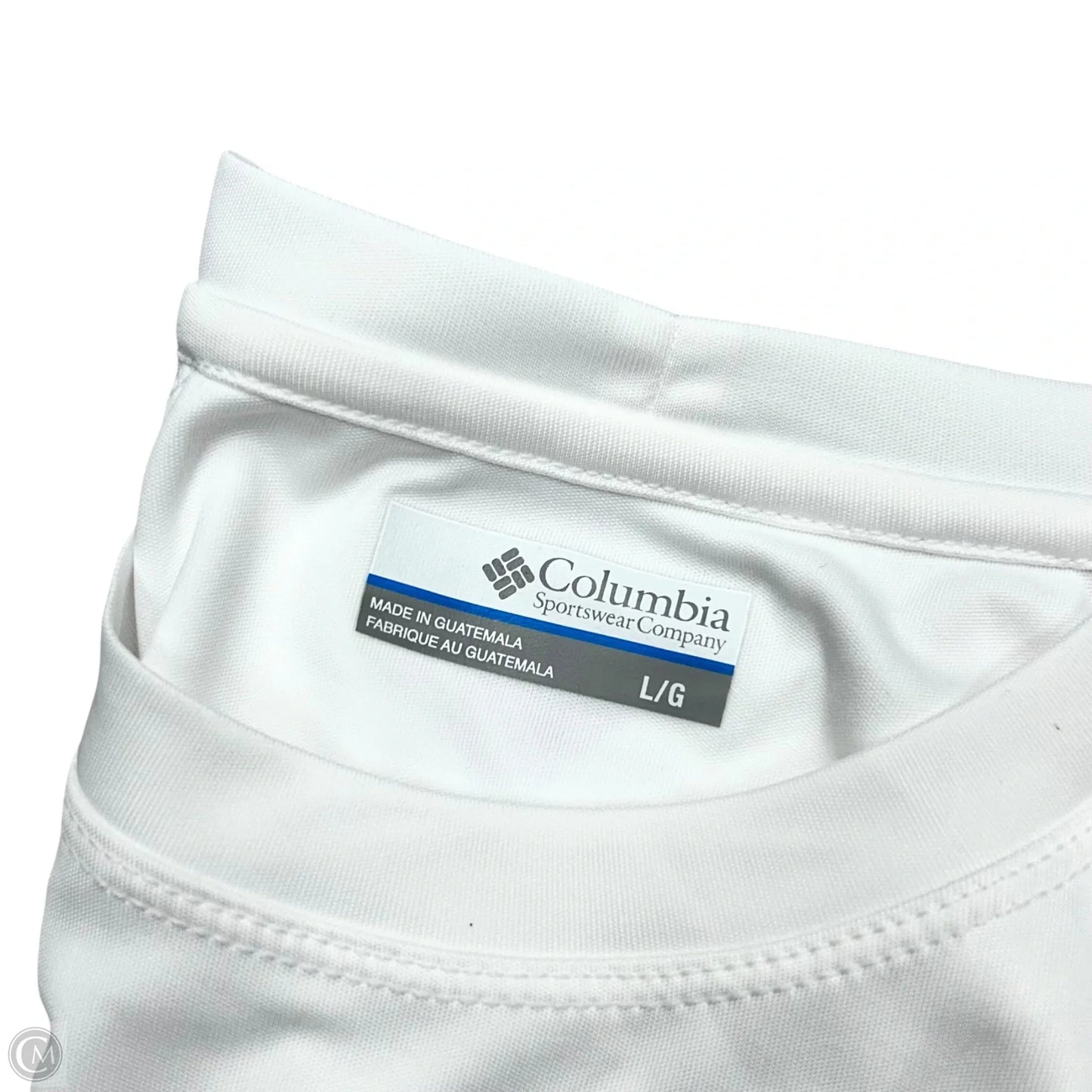 Athletic Top Long Sleeve Crewneck By Columbia In Blue & White, Size: L