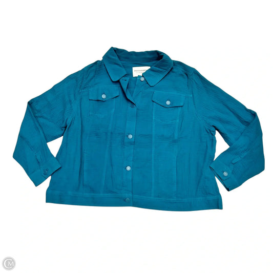 Blazer By Isaac Mizrahi Live Qvc In Teal, Size: 2x