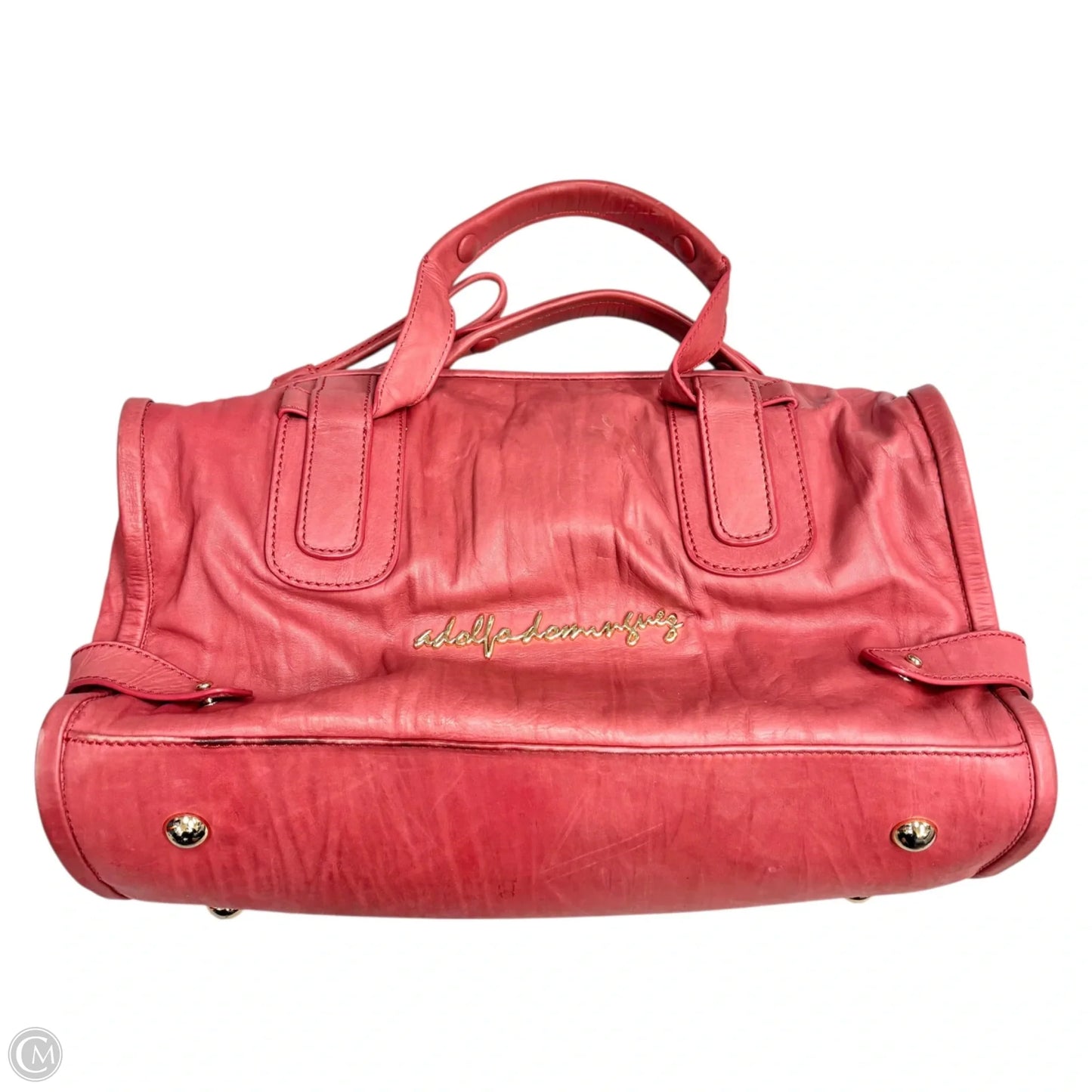 Handbag Leather By Adolfo Dominguez, Size: Medium