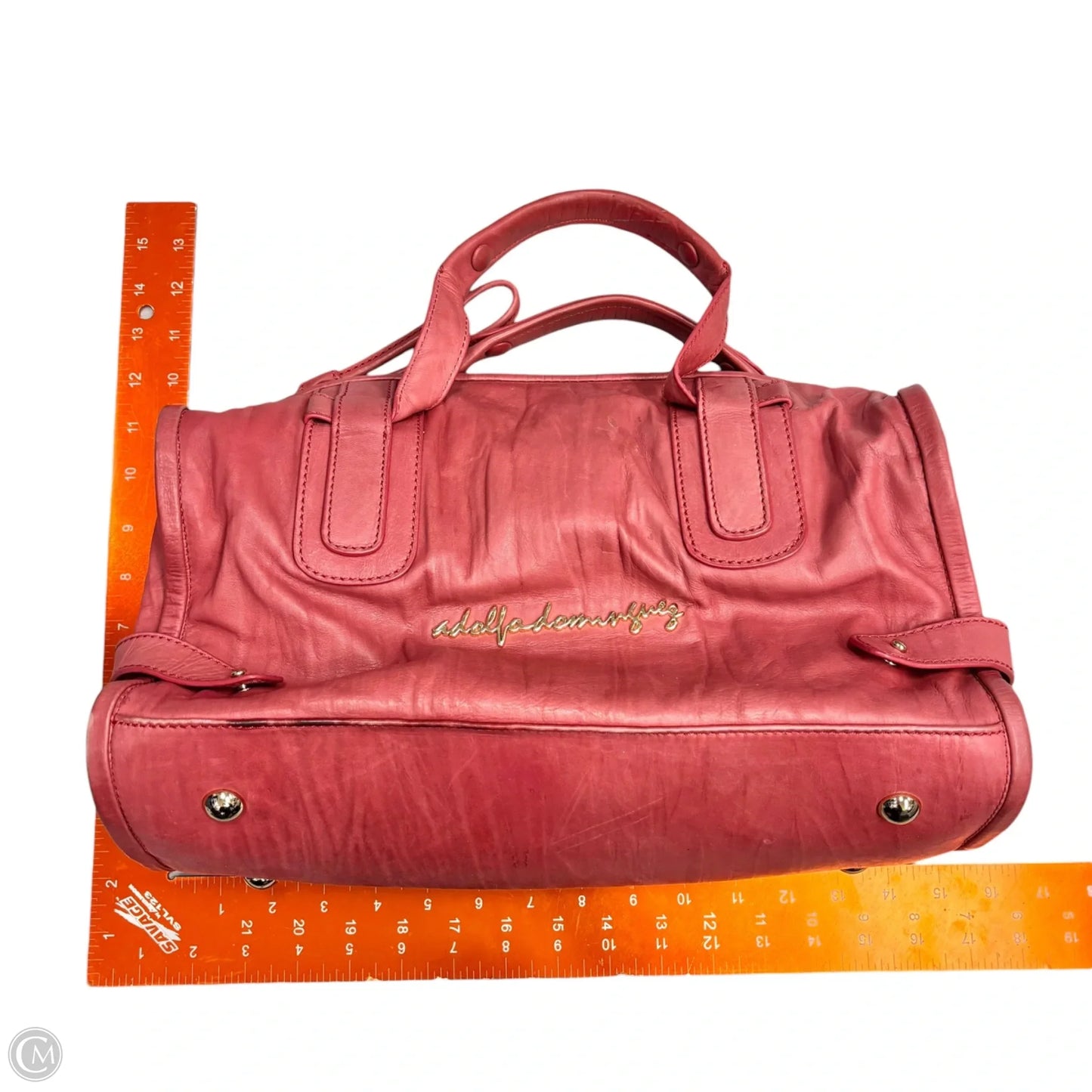 Handbag Leather By Adolfo Dominguez, Size: Medium