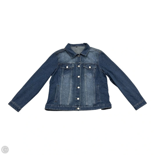 Jacket Denim By  In Blue Denim, Size: Xl