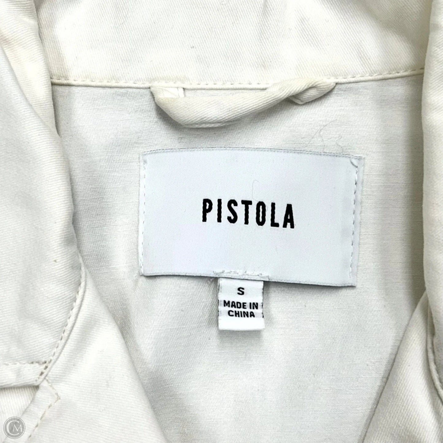 Jacket Denim By Pistola In White Denim, Size: S