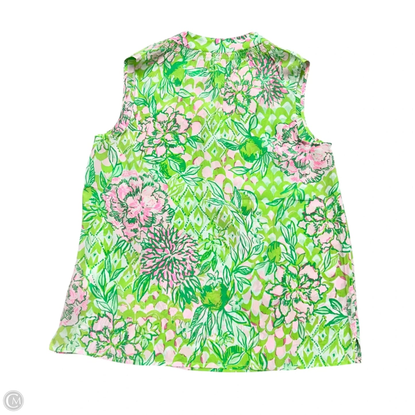 Top Sleeveless Designer By Lilly Pulitzer In Green & Pink, Size: S