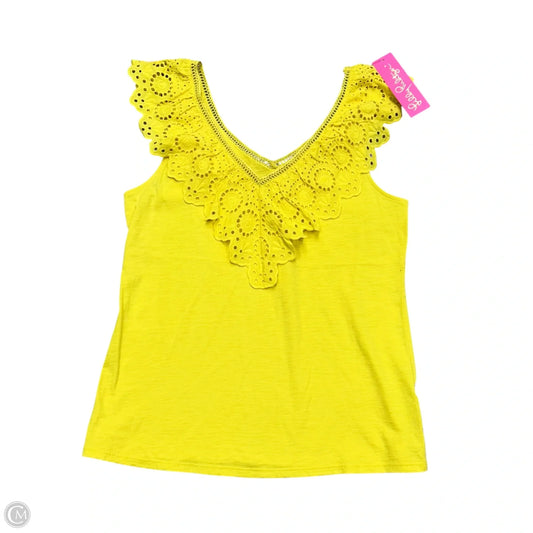 Top Sleeveless Designer By Lilly Pulitzer In Yellow, Size: M