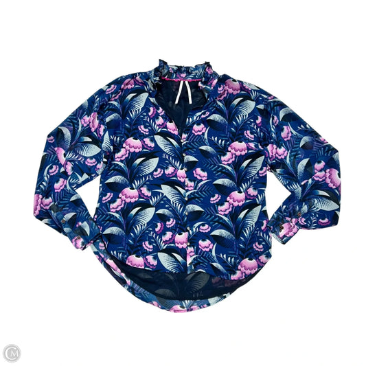 Top 3/4 Sleeve By Anthropologie In Blue & Purple, Size: Xxs
