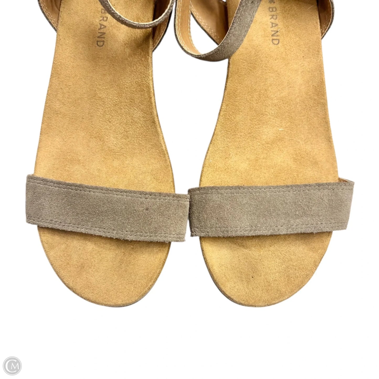 Sandals Heels Platform By Lucky Brand In Taupe, Size: 8.5