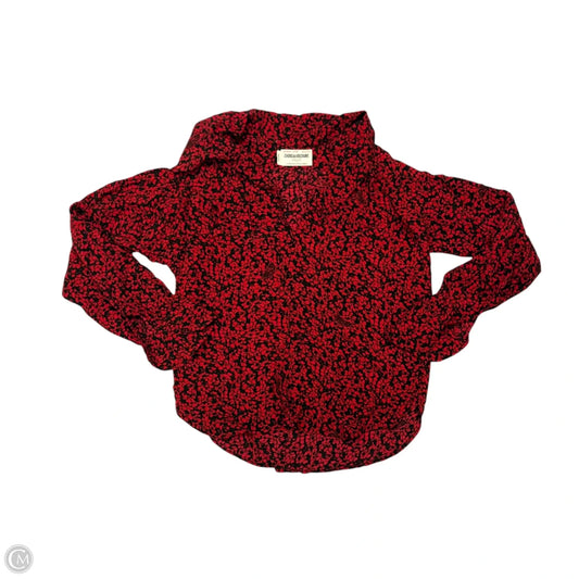 Top Long Sleeve By Zadig And Voltaire In Black & Red, Size: Xs
