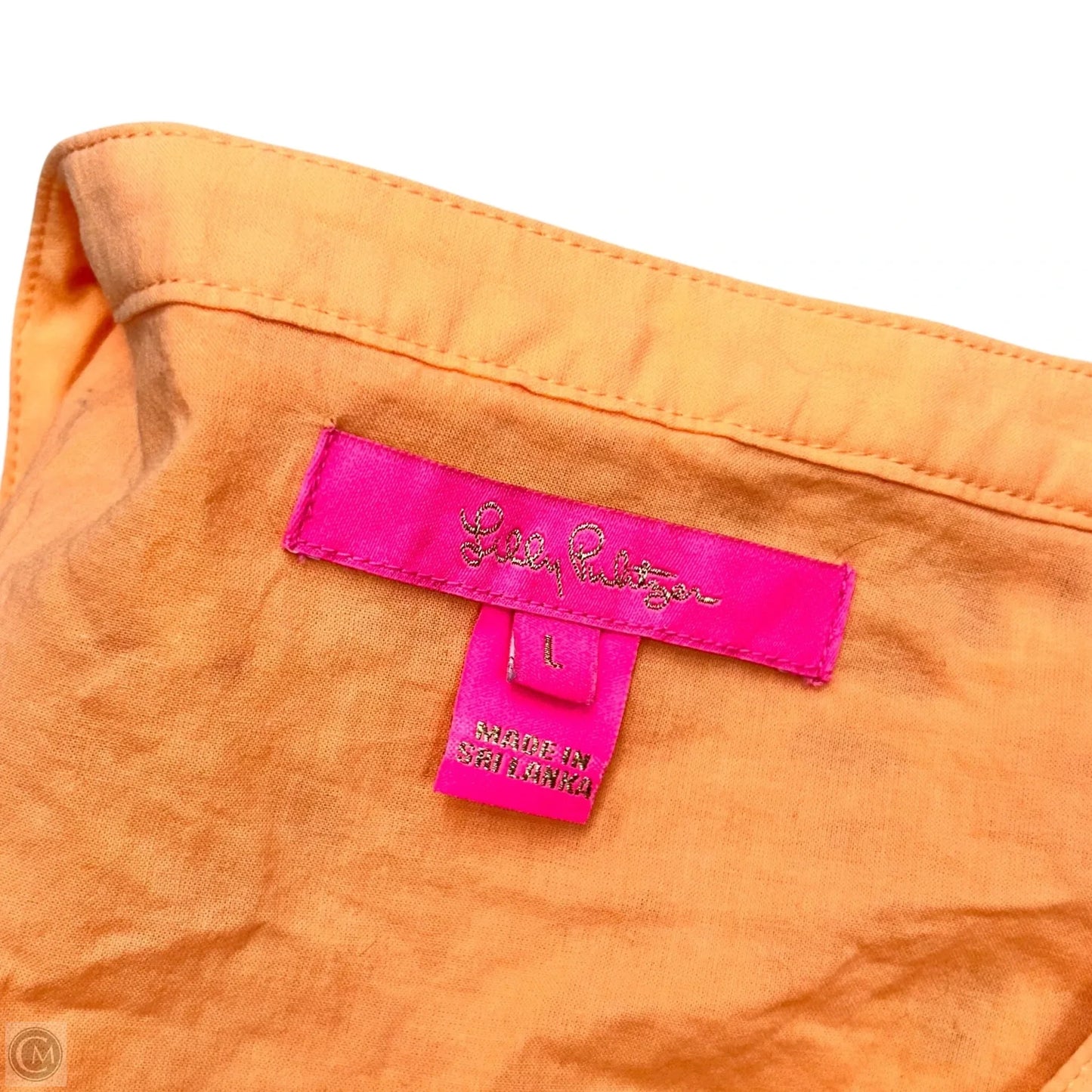 Top 3/4 Sleeve Designer By Lilly Pulitzer In Orange, Size: L