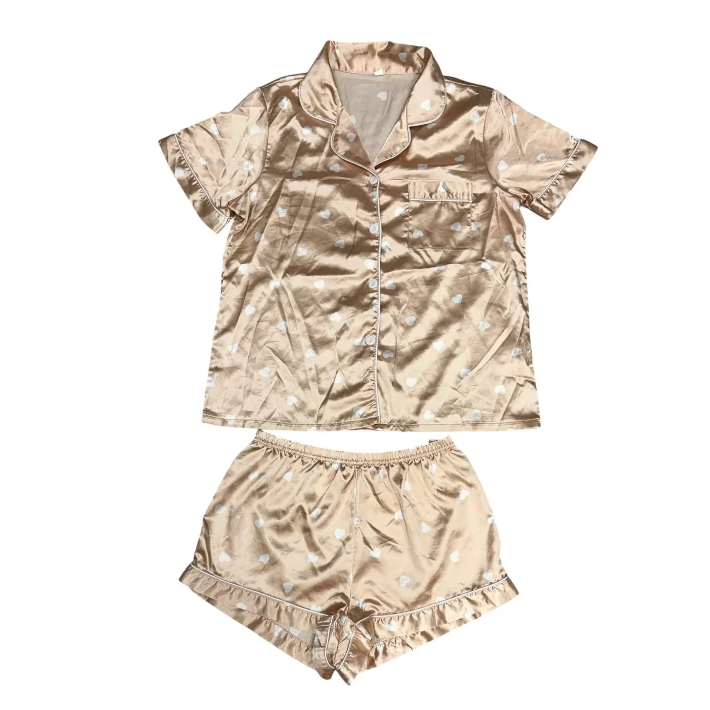 Pajamas 2pc In Cream, Size: M