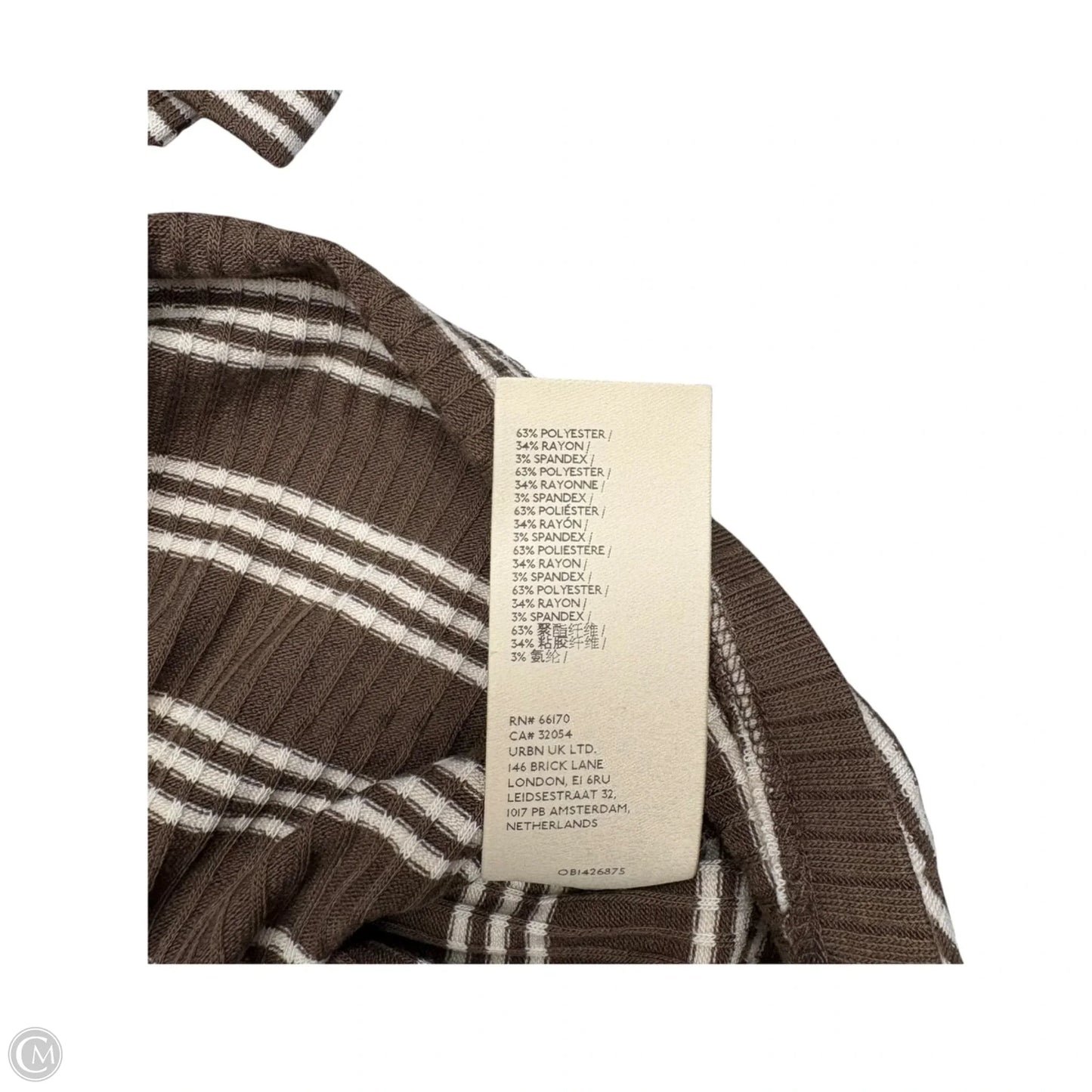 Top Long Sleeve By Maeve In Brown & Cream, Size: M