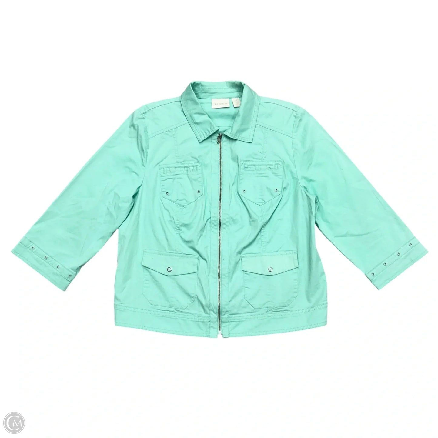 Blazer By Chicos In Aqua, Size: L