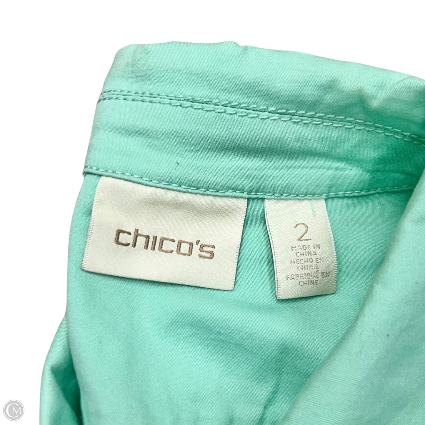 Blazer By Chicos In Aqua, Size: L