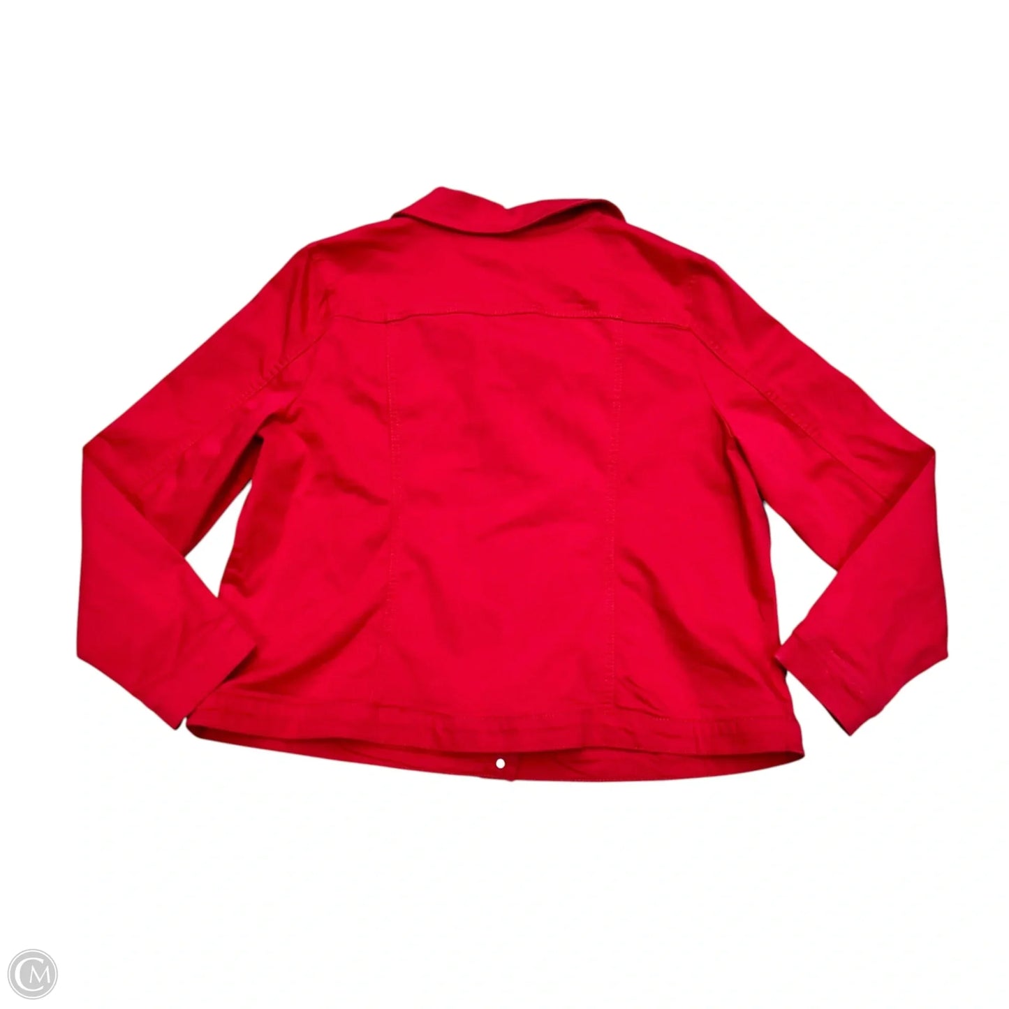 Jacket Denim By Susan Graver In Red Denim, Size: 1x