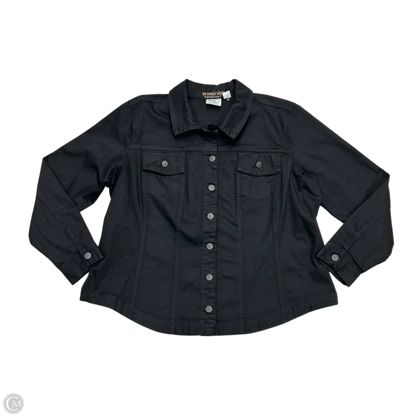 Jacket Denim By Women With Control In Black Denim, Size: 1x