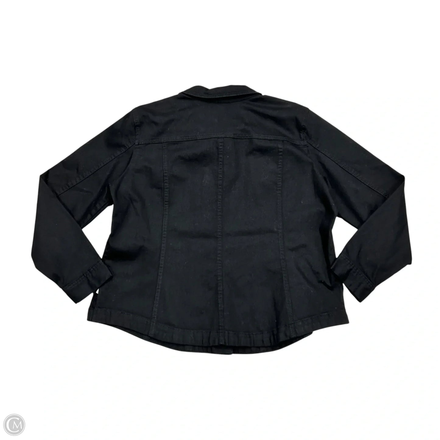 Jacket Denim By Women With Control In Black Denim, Size: 1x