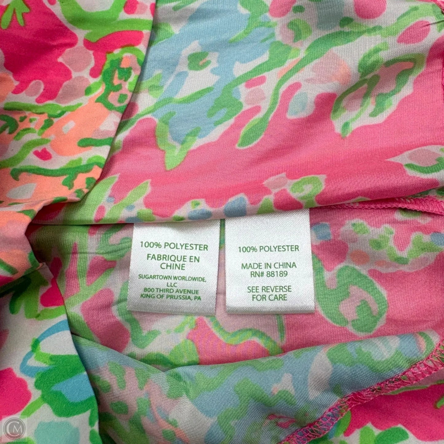 Romper Designer By Lilly Pulitzer In Green & Pink, Size: L