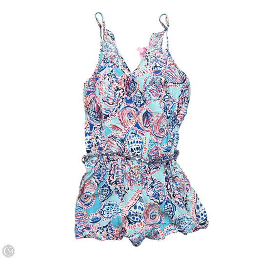Romper Designer By Lilly Pulitzer In Blue & Red & White, Size: L