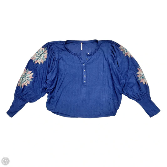 Top Long Sleeve By Free People In Blue, Size: Xl