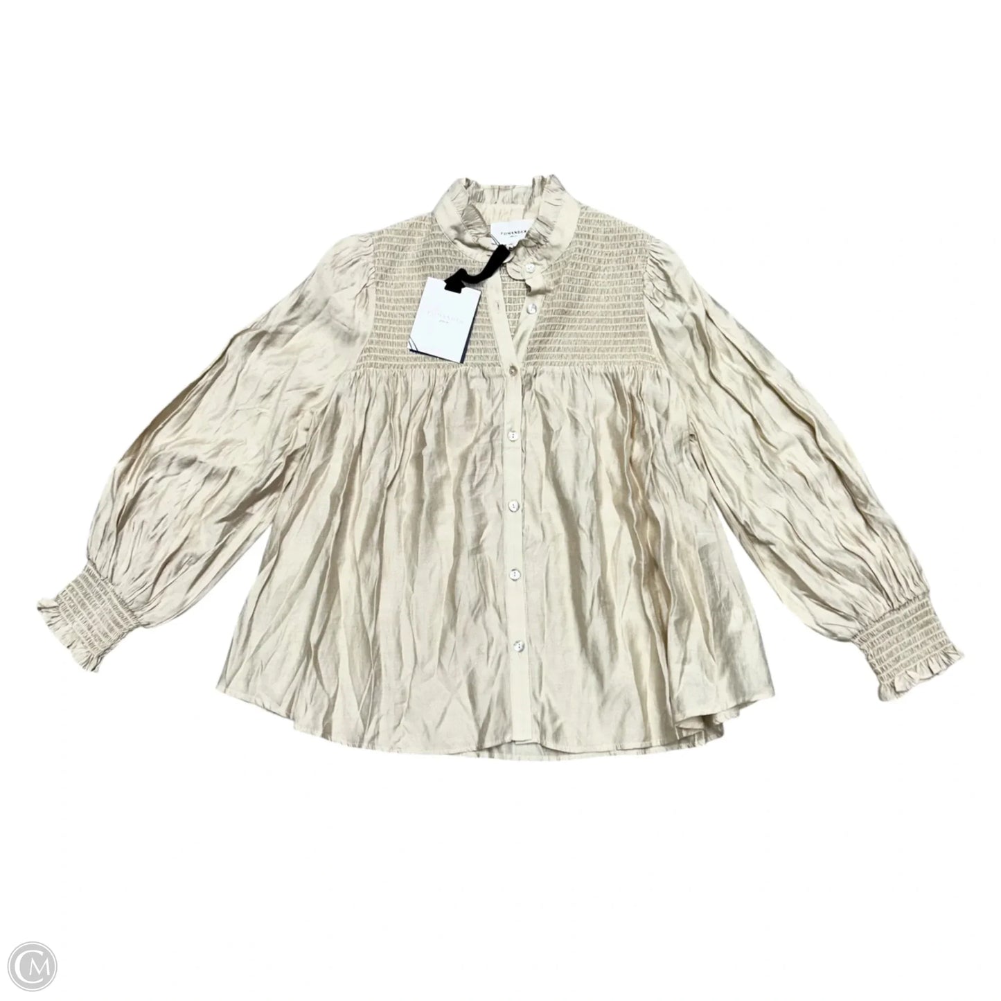 Top Long Sleeve By Pomander Place In Cream, Size: L