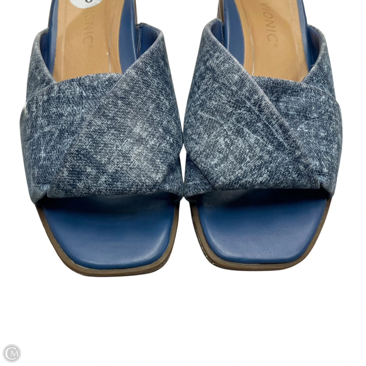 Sandals Flats By Vionic In Blue Denim, Size: 8