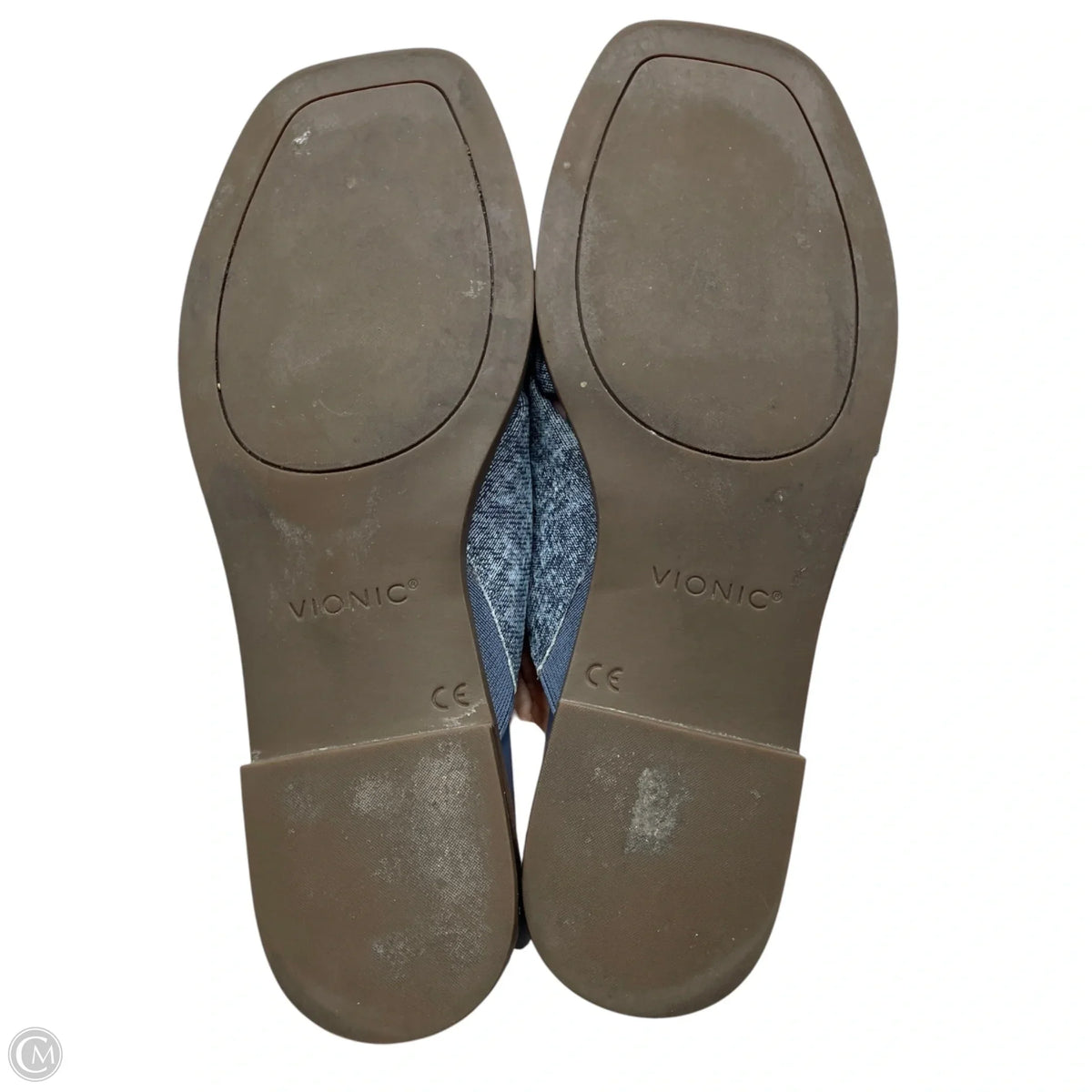 Sandals Flats By Vionic In Blue Denim, Size: 8