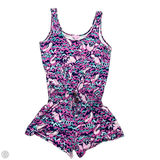 Romper Designer By Lilly Pulitzer In Blue & Pink, Size: S