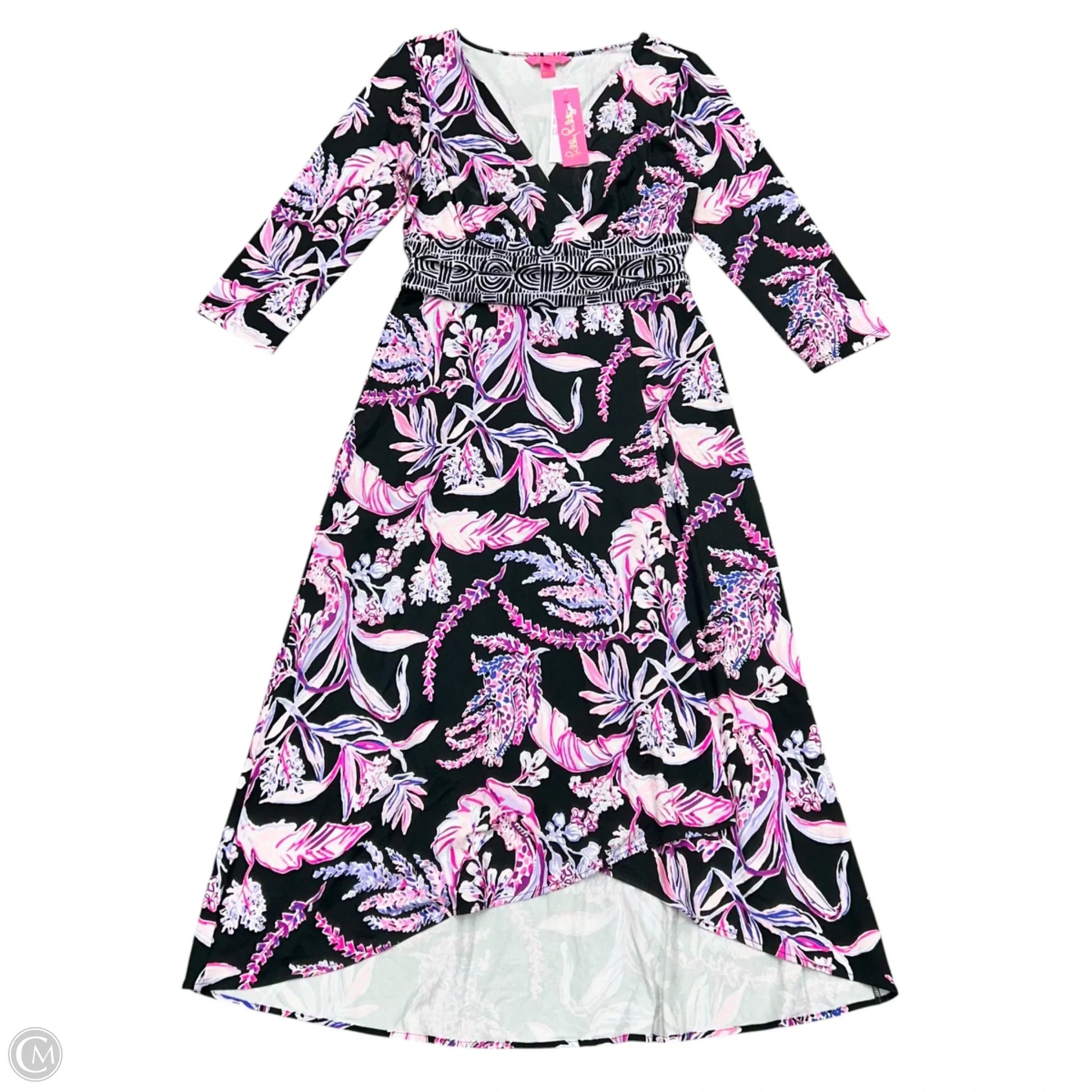 Dress Designer By Lilly Pulitzer In Black & Purple, Size: L
