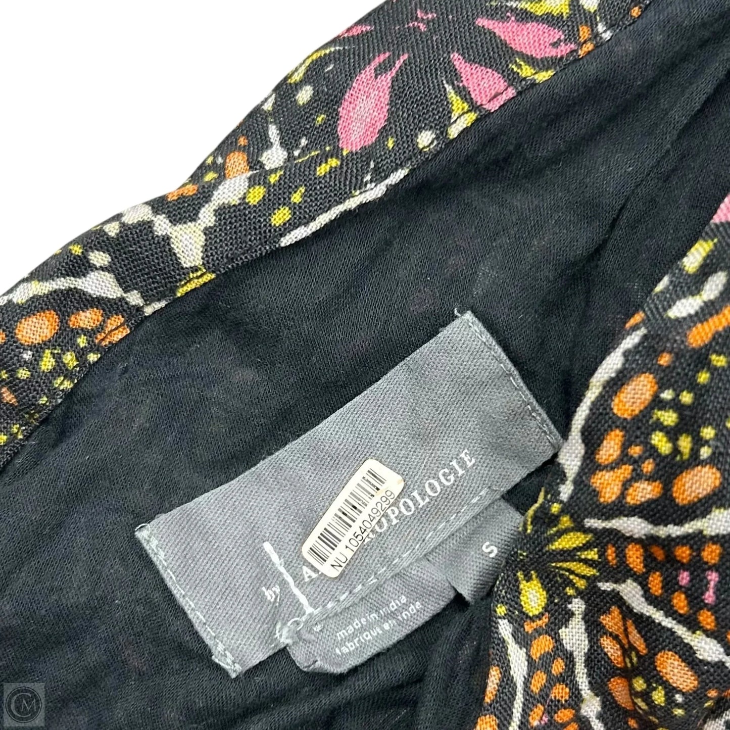 Top Sleeveless By Anthropologie In Black & Pink, Size: S