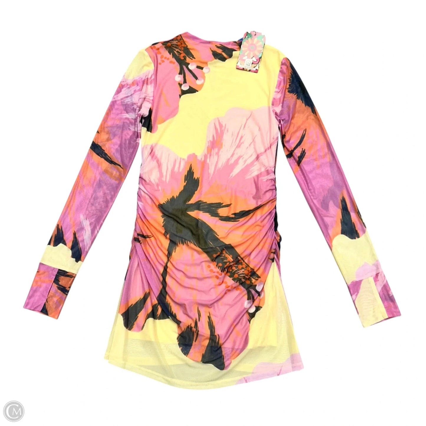 Dress Casual Midi By Farm Rio In Pink & Yellow, Size: M