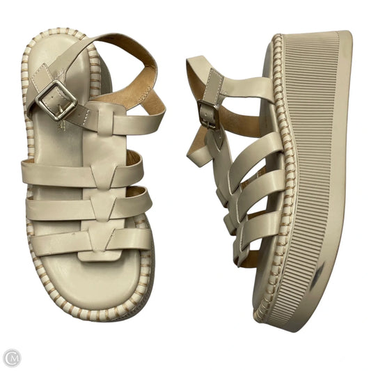 Sandals Heels Platform By Crown Vintage In Cream, Size: 9