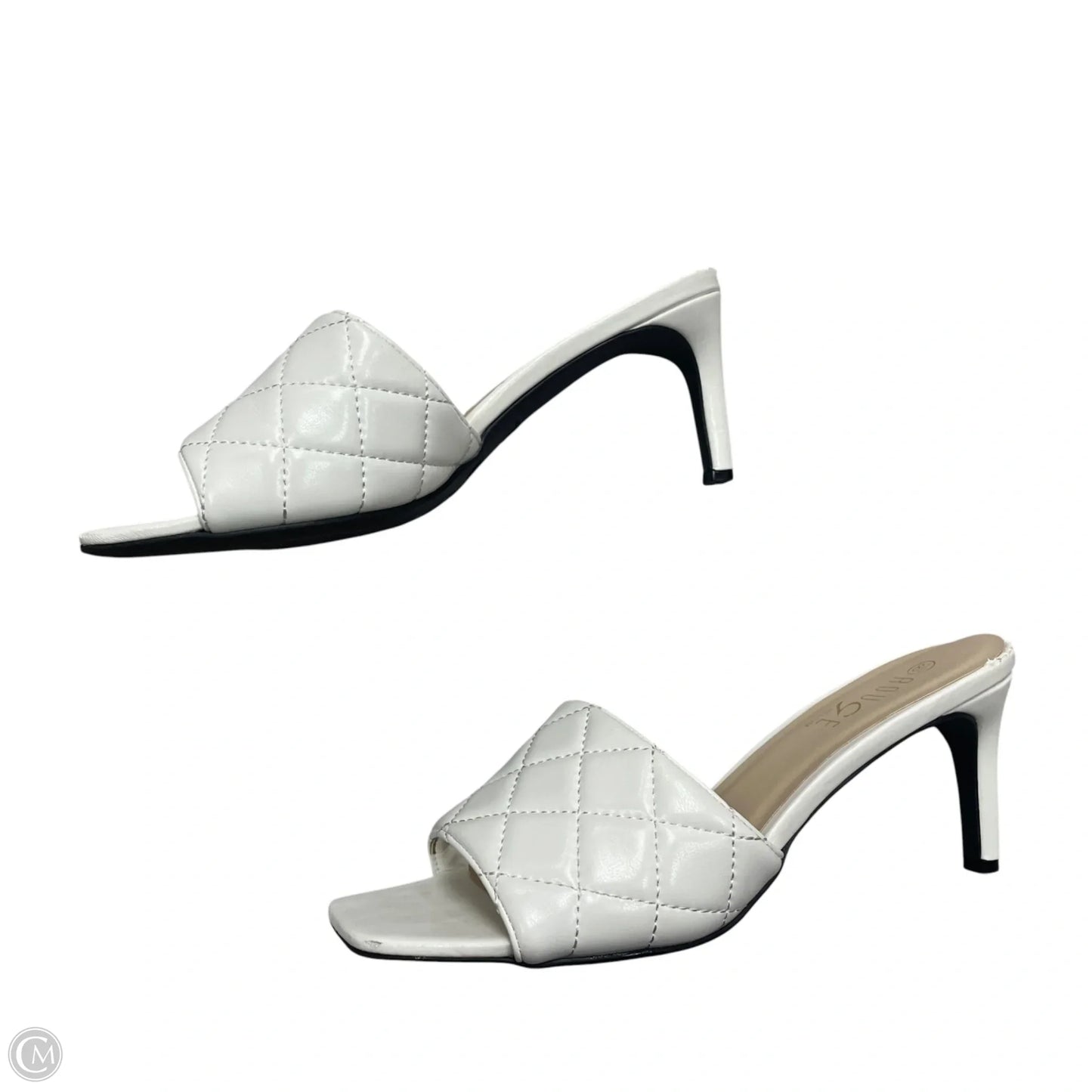 Sandals Heels Stiletto By Rouge In White, Size: 8.5