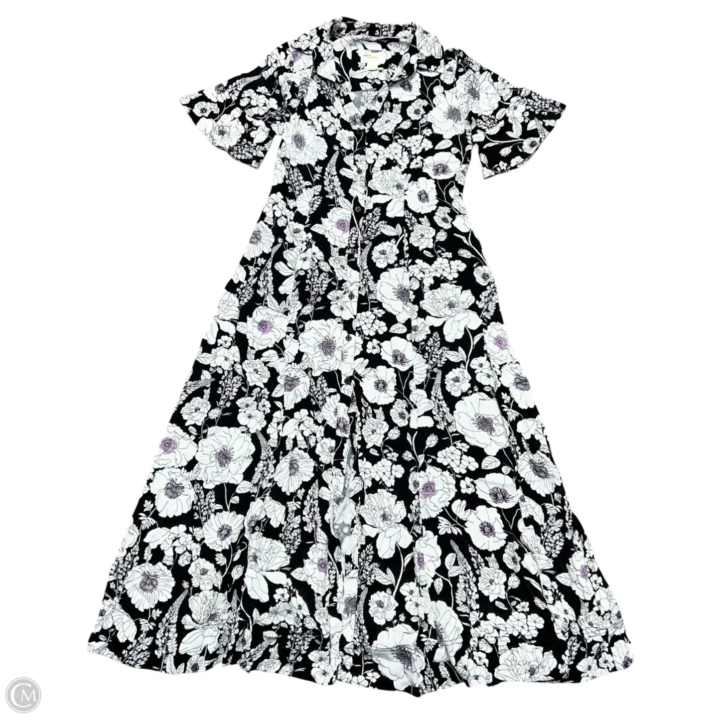 Dress Casual Maxi By Maeve In Black & White, Size: Sp