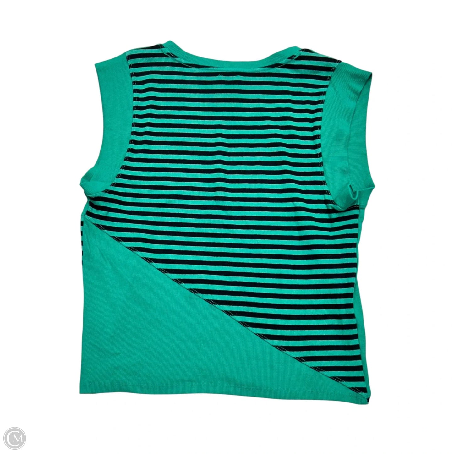 Top Short Sleeve By Maeve In Black & Green, Size: L