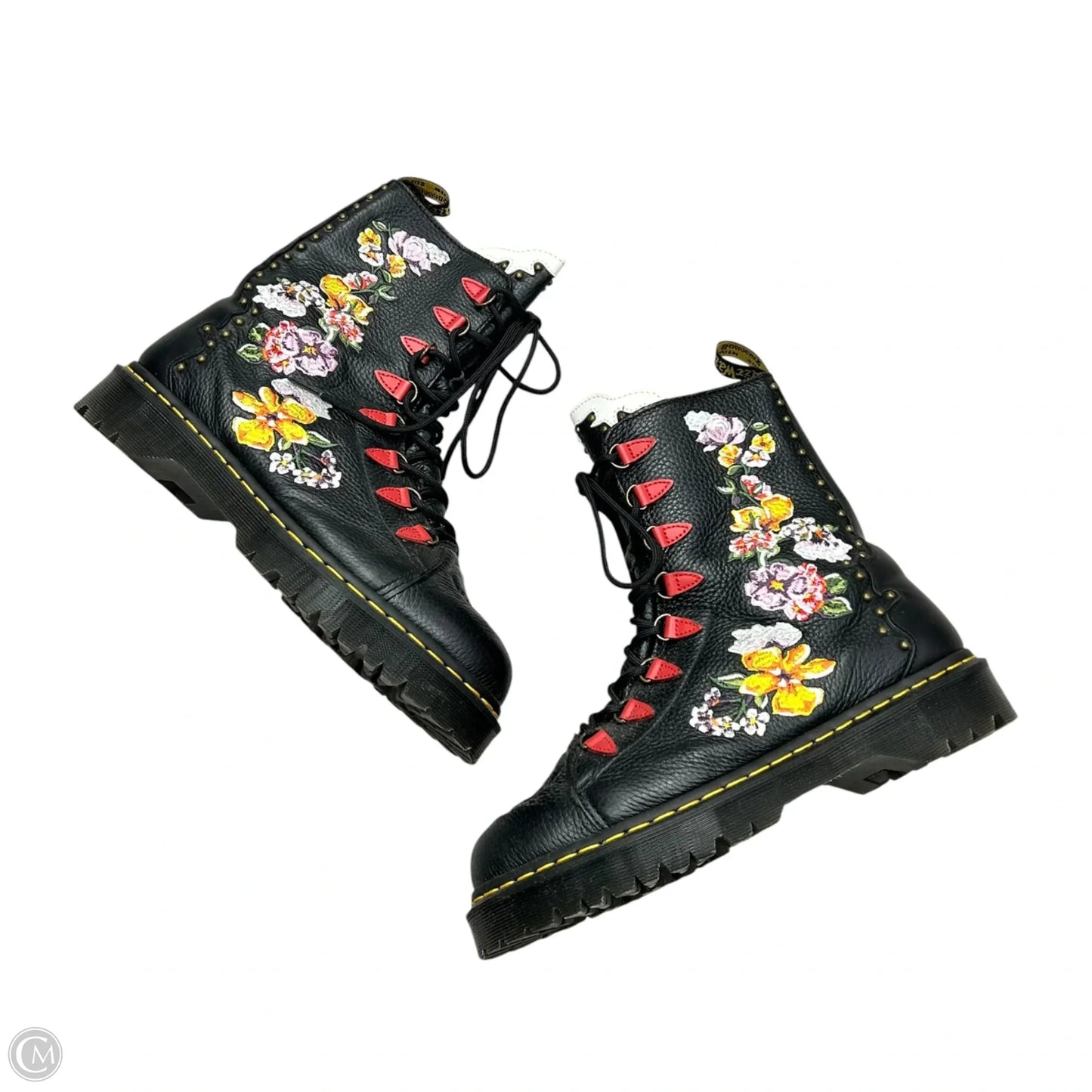 Boots Combat By Dr Martens In Black & Red, Size: 11