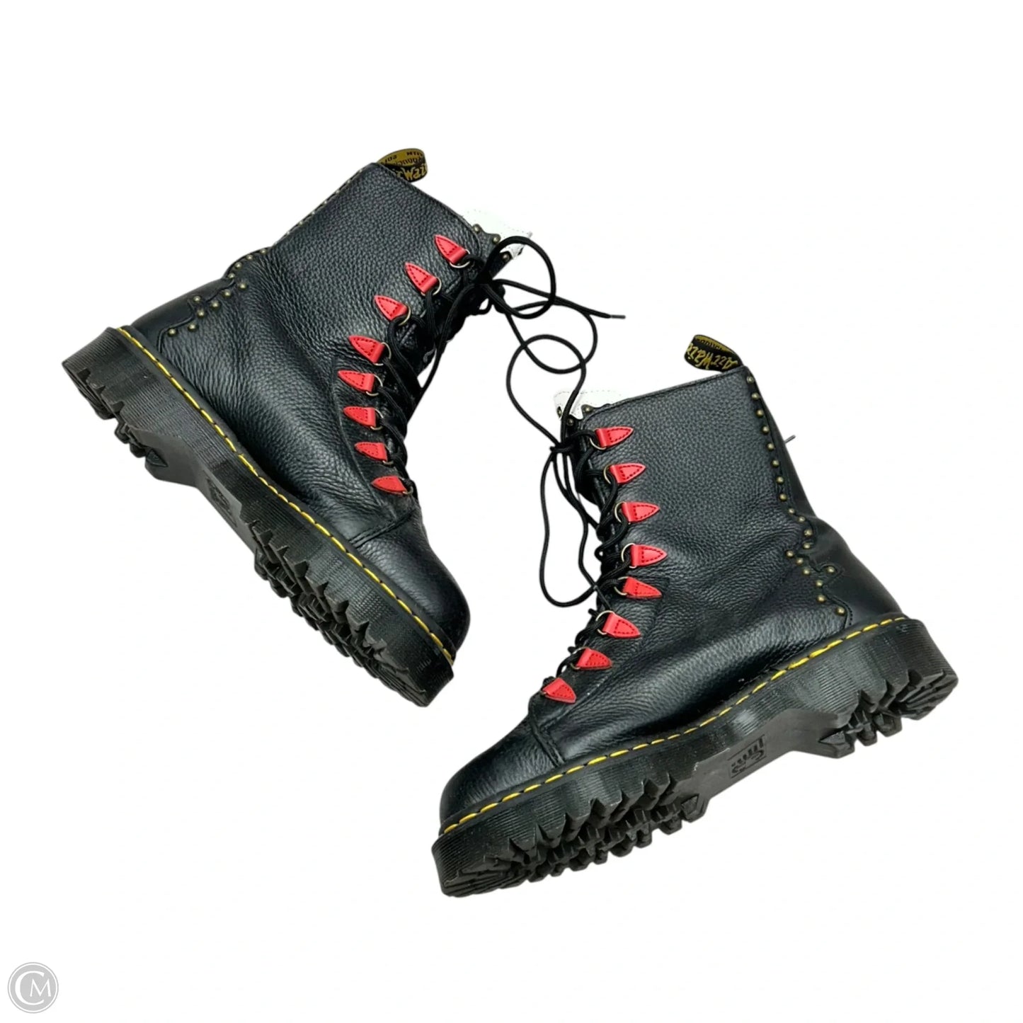 Boots Combat By Dr Martens In Black & Red, Size: 11