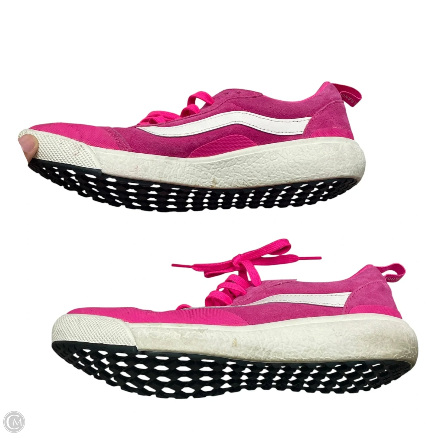 Shoes Sneakers By Vans In Pink & White, Size: 10
