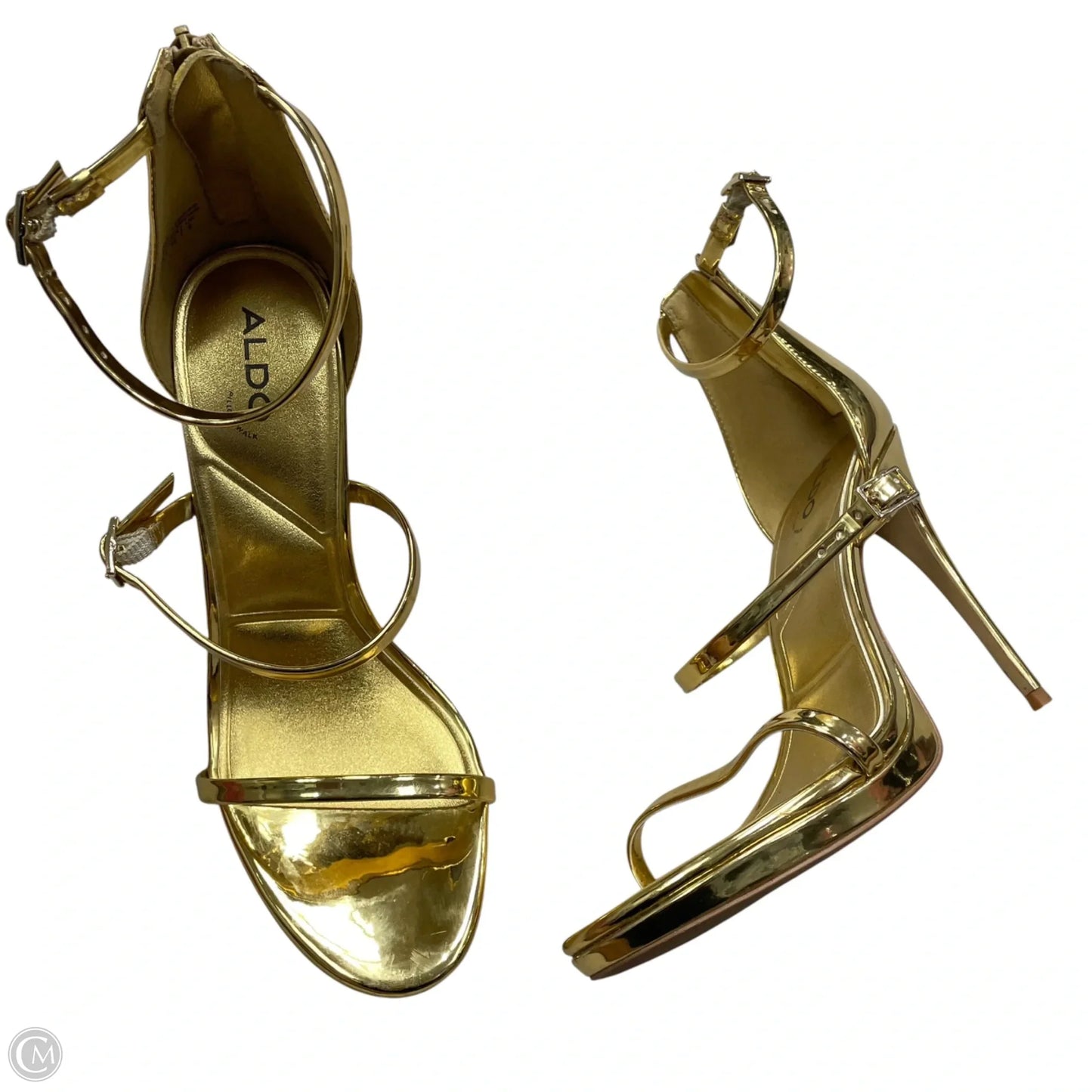 Shoes Heels Stiletto By Aldo In Gold, Size: 8.5