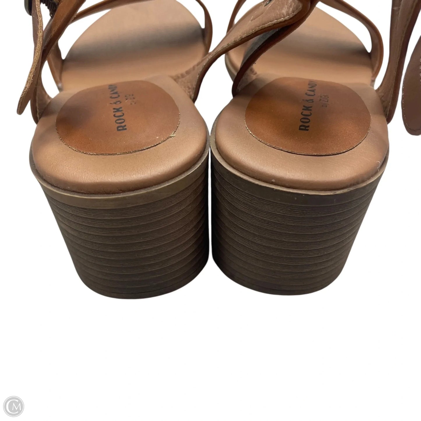 Sandals Heels Block By Rock And Candy In Tan, Size: 12