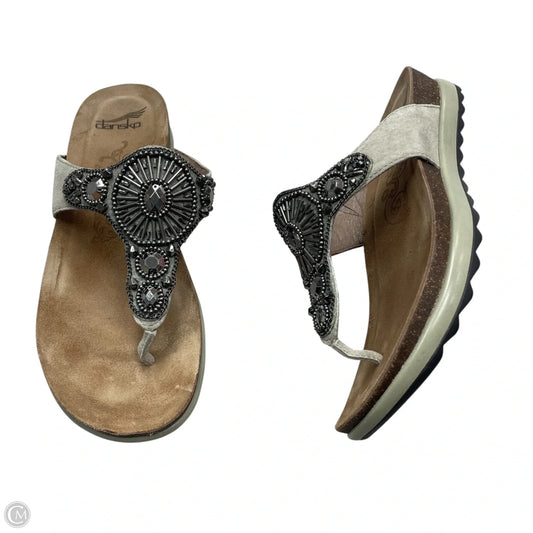 Sandals Heels Platform By Dansko In Silver, Size: 6.5