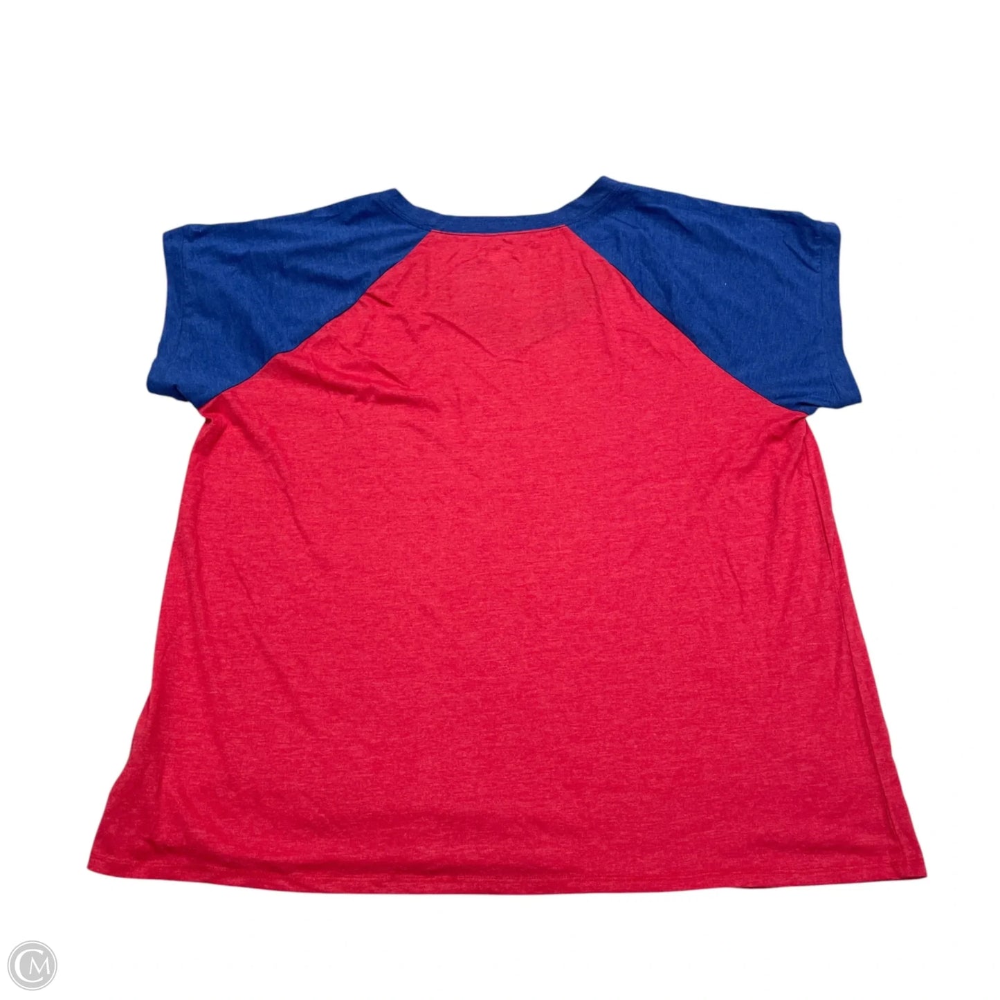 Athletic Top Short Sleeve By Genuine Merchandise In Blue & Red, Size: 4x