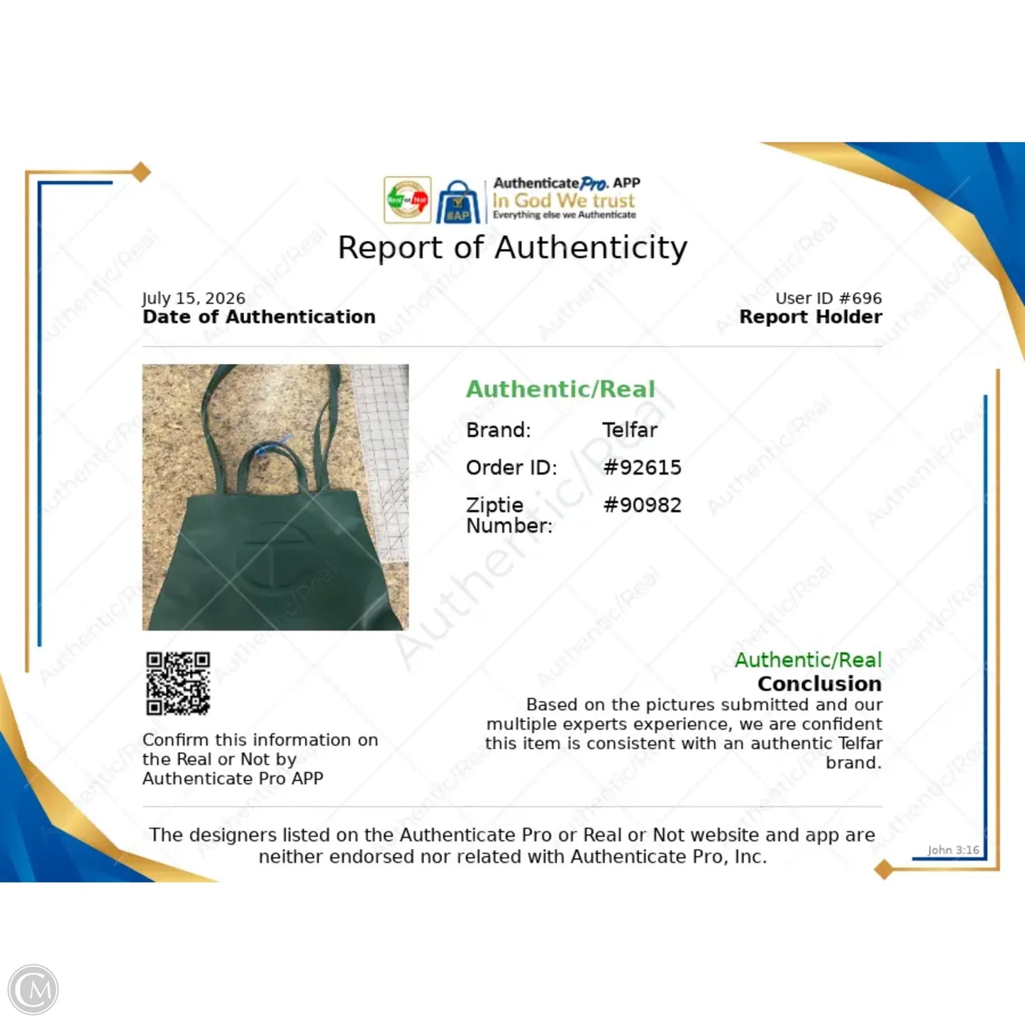 Tote Luxury Designer By Telfar, Size: Medium